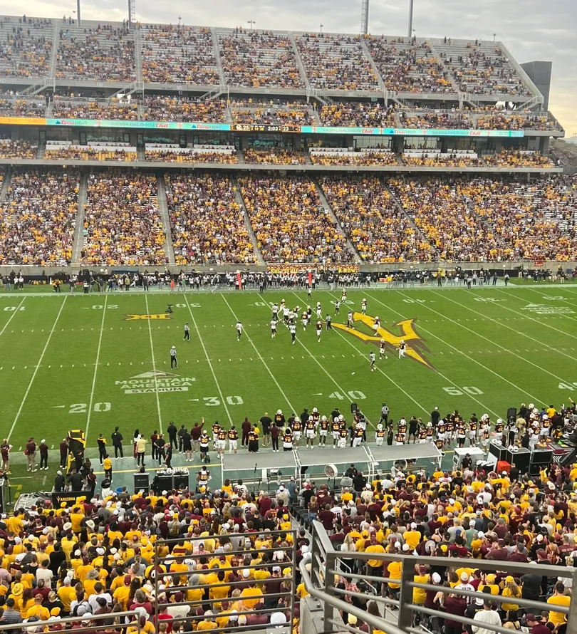A packed Sun Devils football game at Mountain America Stadium